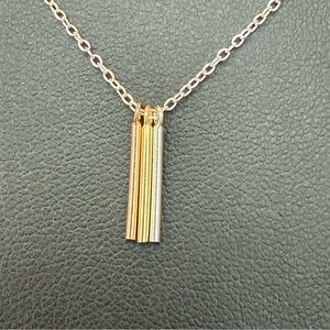 LA CN Jewelry Company Sterling Silver 925 Bar Charm Pendant Necklace 16/18”